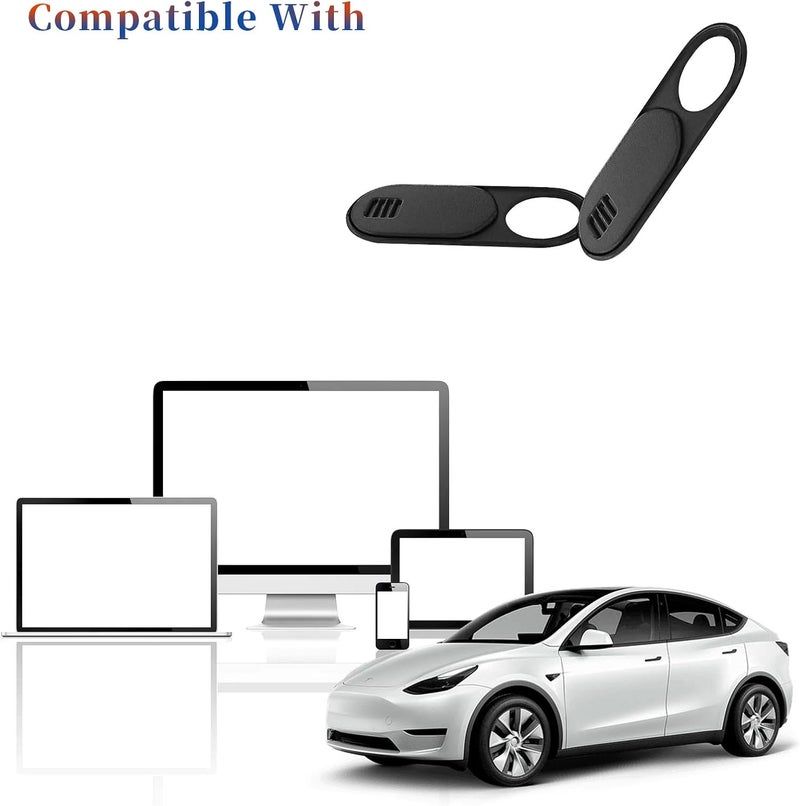 Knomix 3 Pack Ultra-Thin Camera Cover Slide for Tesla Model 3 / Y Interior Cabin Camera Laptop PC Front-Facing Webcam Sticker Blocker Protect Your Privacy (Classic Version) - Image 3